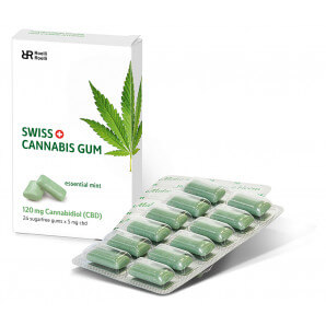 Swiss Cannabis Gum 120 mg CBD Mint Box (24 Stk) 
