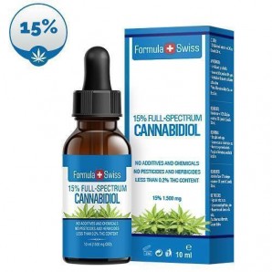 Formula Swiss 15% full spectrum CBD oil in hemp seed oil (10ml)