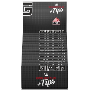 GIZEH Papiers noirs King Size Slim + Tips (26 pcs) 