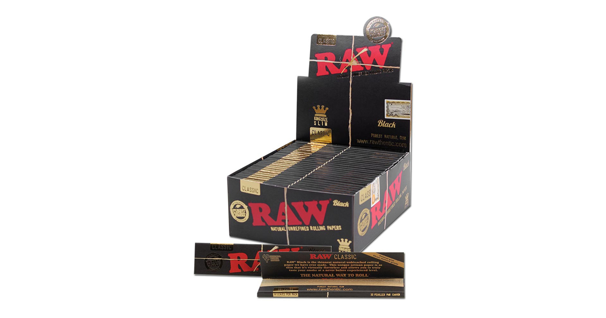 RAW Carte nere Kingsize Slim (50 pezzi)