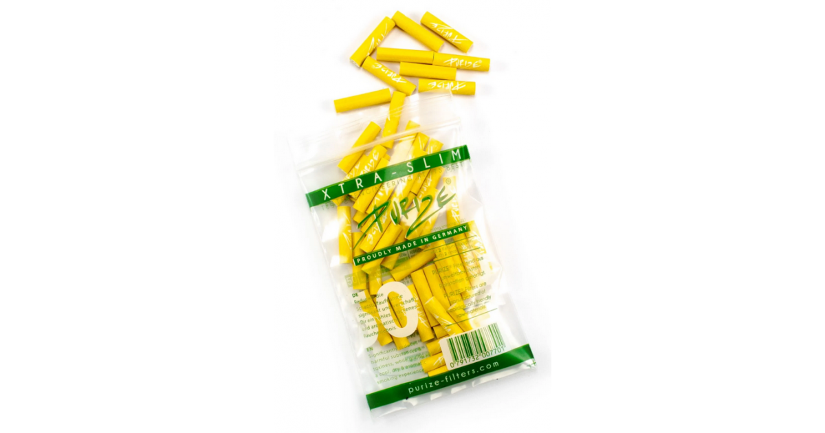 Purize Xtra Slim Yellow Aktivkohlefilter (50 Stk)